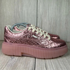 NEW Puma Dinara Shine Pink Metallic Platform Shoe Chunky Sneaker Womens Size 9